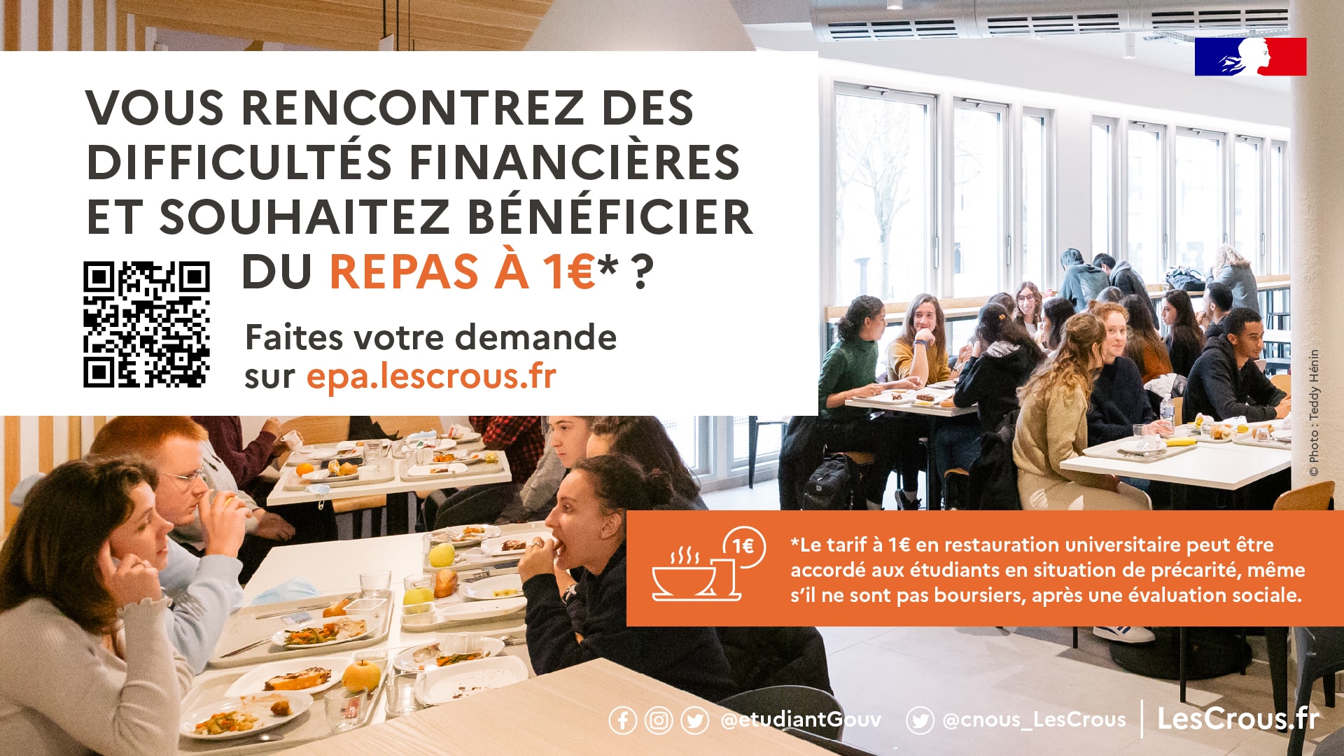 Région académique Île-de-France on X: Repas à 1 euro, soutien  psychologique : toutes les aides à destination des étudiants   #1Repas1euro #SantéPsy  / X